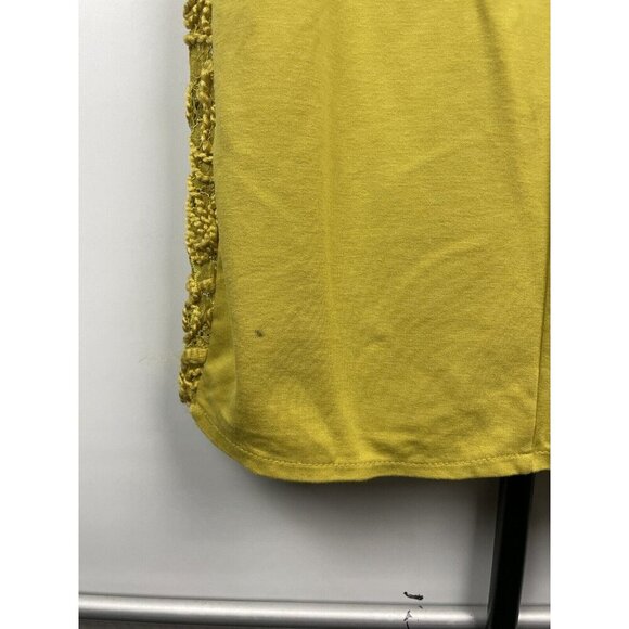 Zara Women Mustard Yellow Green Rope Floral Lace Short Sleeve Shift Dress Size S - Picture 4 of 7